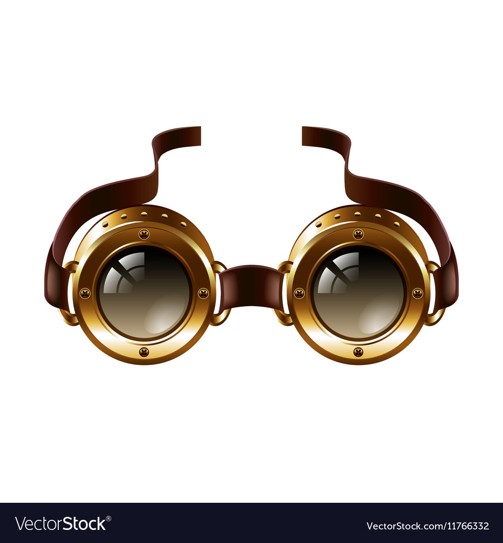 Steampunk goggles isolated on white Royalty Free Vector Image - VectorStock