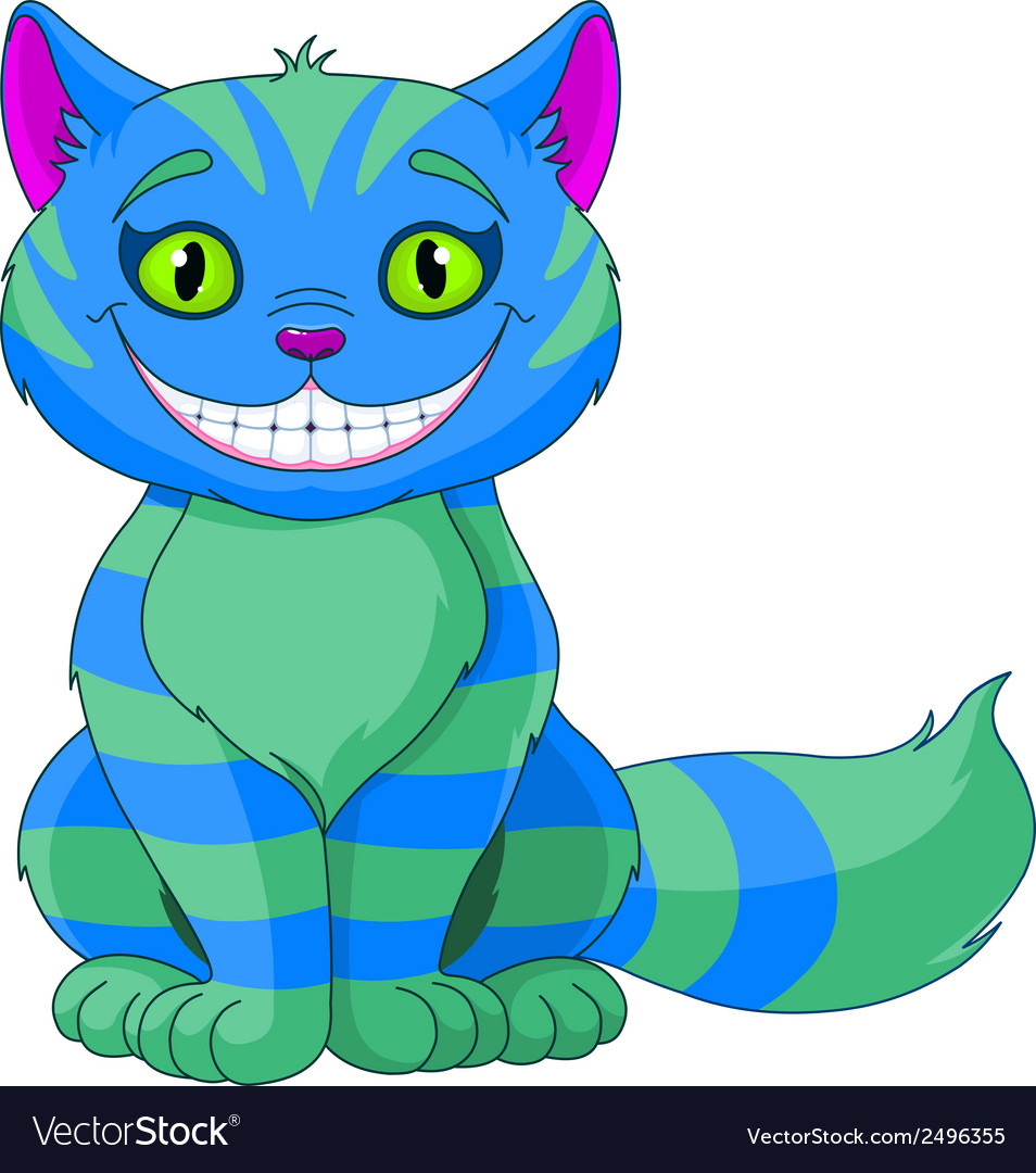 Download Smiling Cheshire Cat Royalty Free Vector Image
