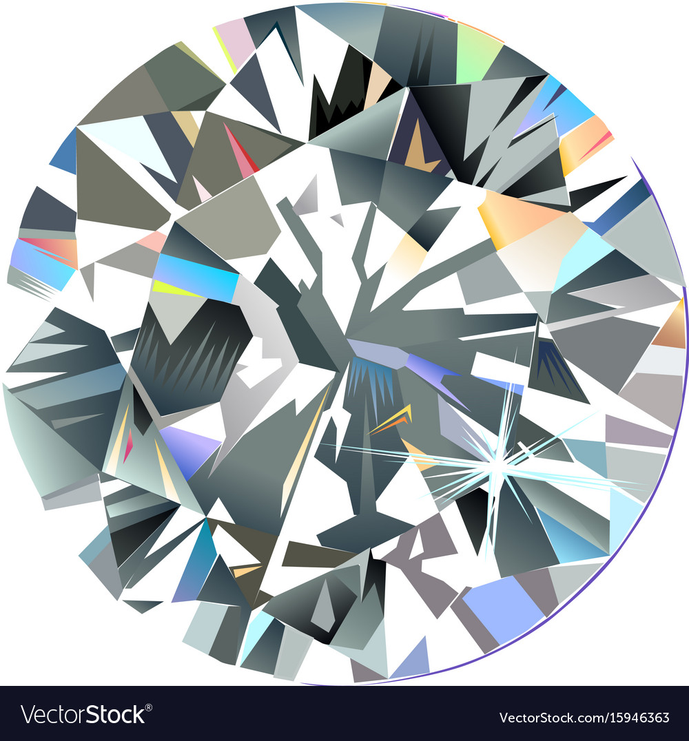 Diamond top view Royalty Free Vector Image - VectorStock