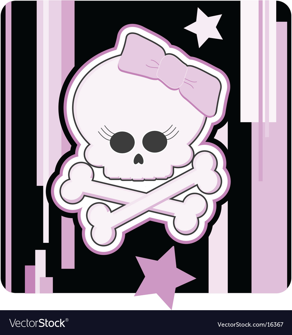 Download Girly skull and crossbones Royalty Free Vector Image