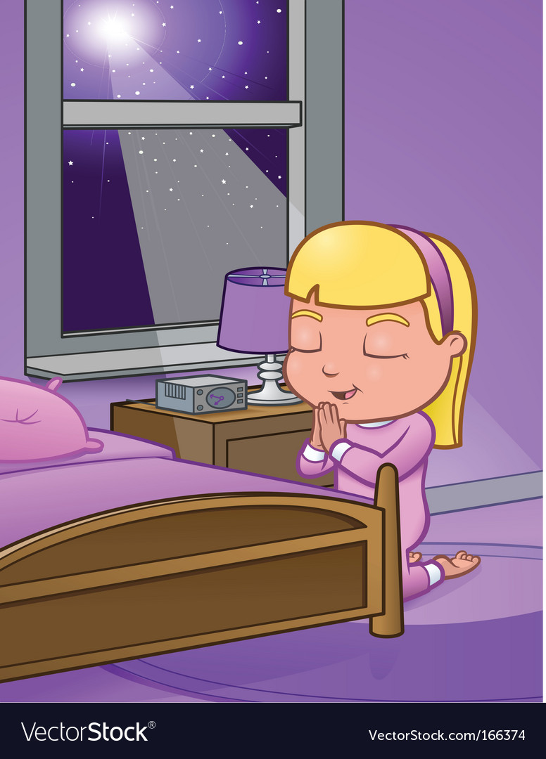 Little girl praying Royalty Free Vector Image VectorStock