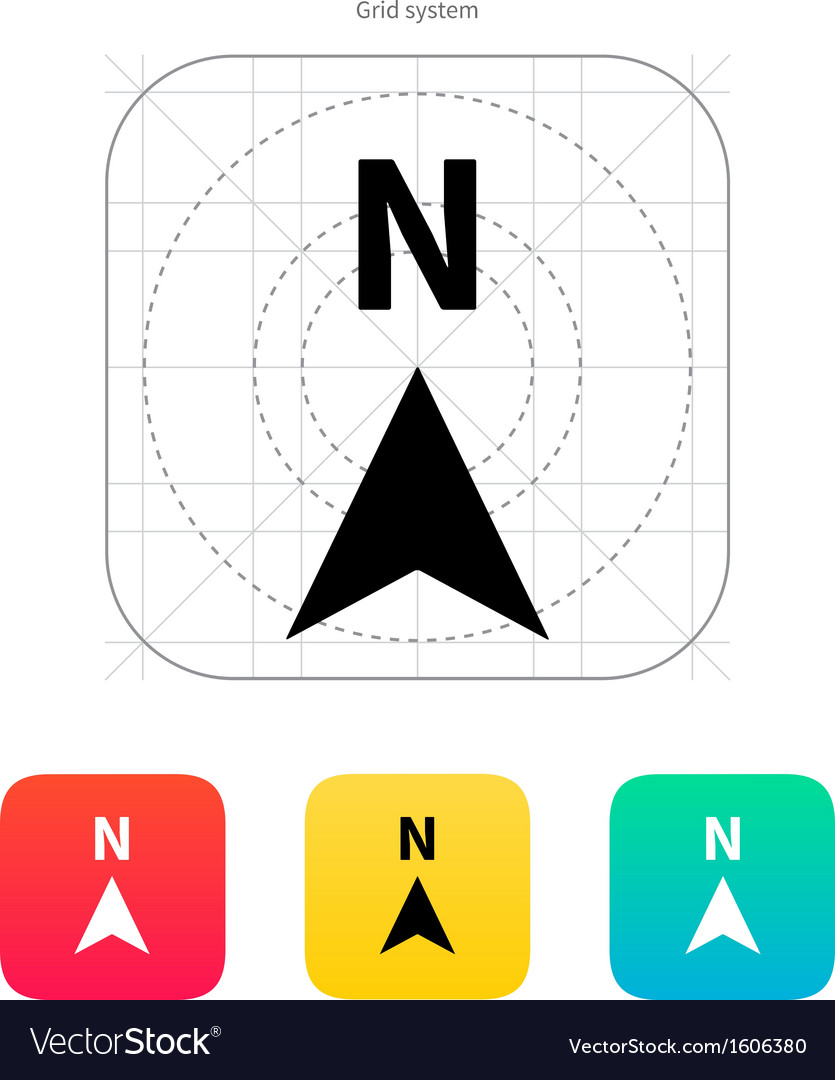 North direction compass icon Royalty Free Vector Image