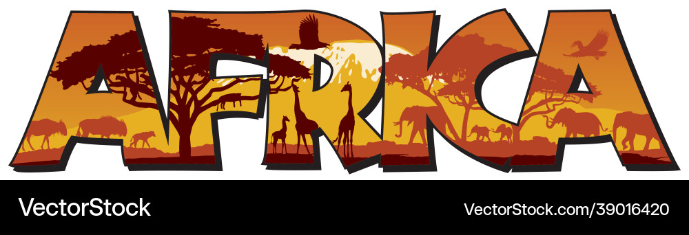 Africa word mark logo Royalty Free Vector Image