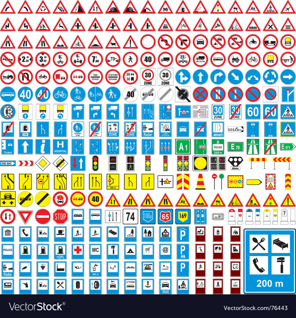 European road signs Royalty Free Vector Image - VectorStock