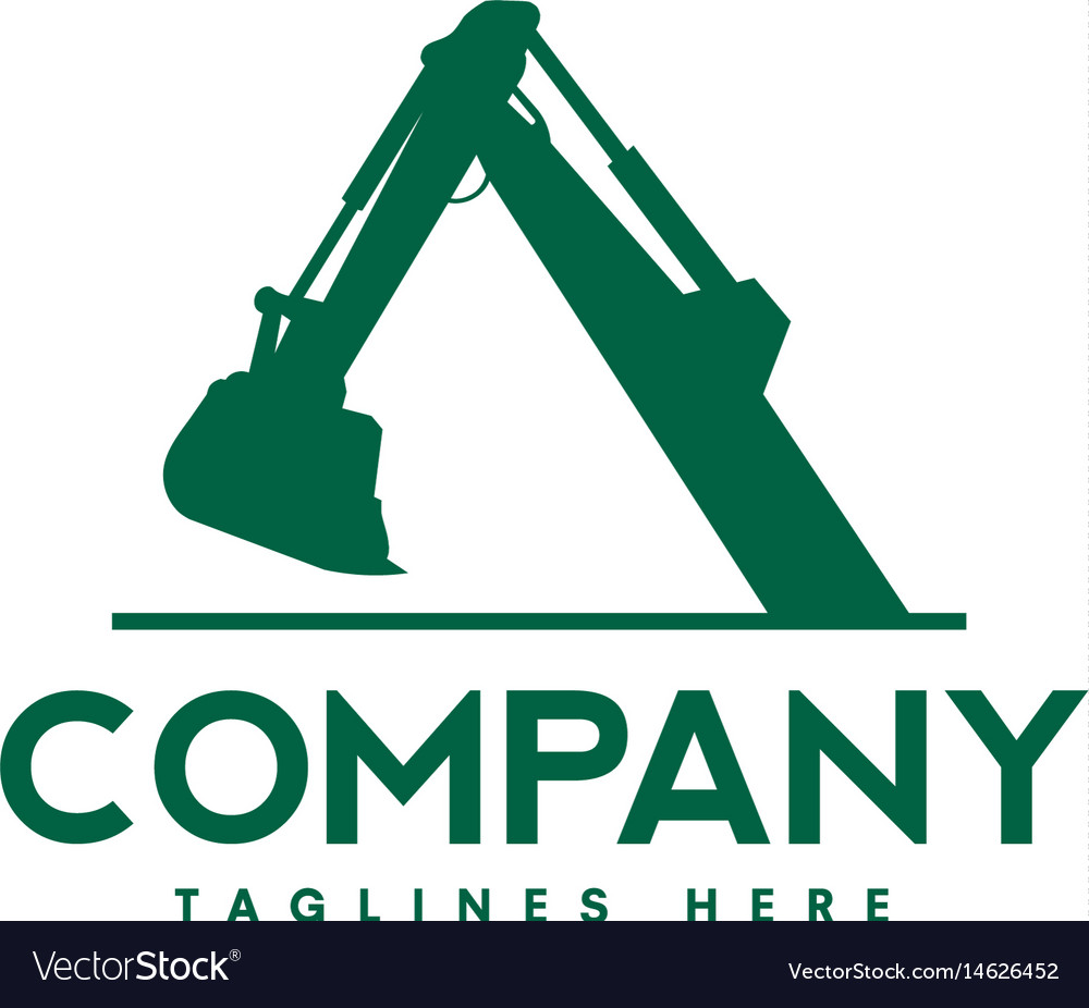 Download Excavators construction machinery logo Royalty Free Vector