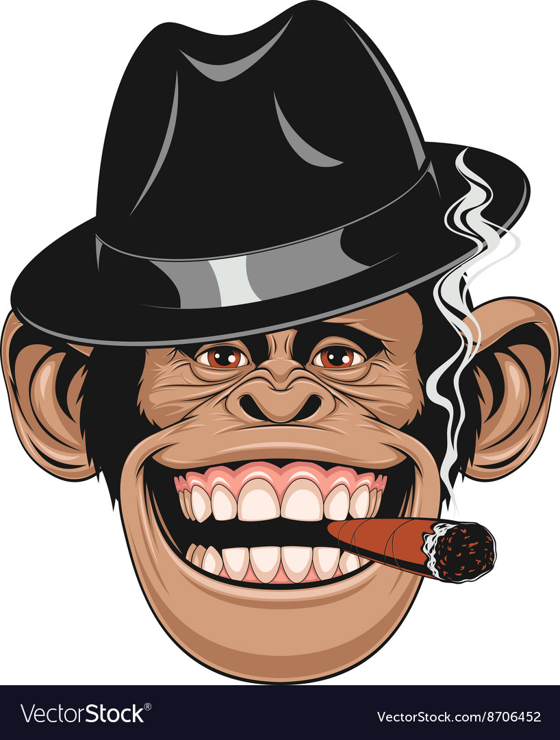 Funny monkey in a hat Royalty Free Vector Image