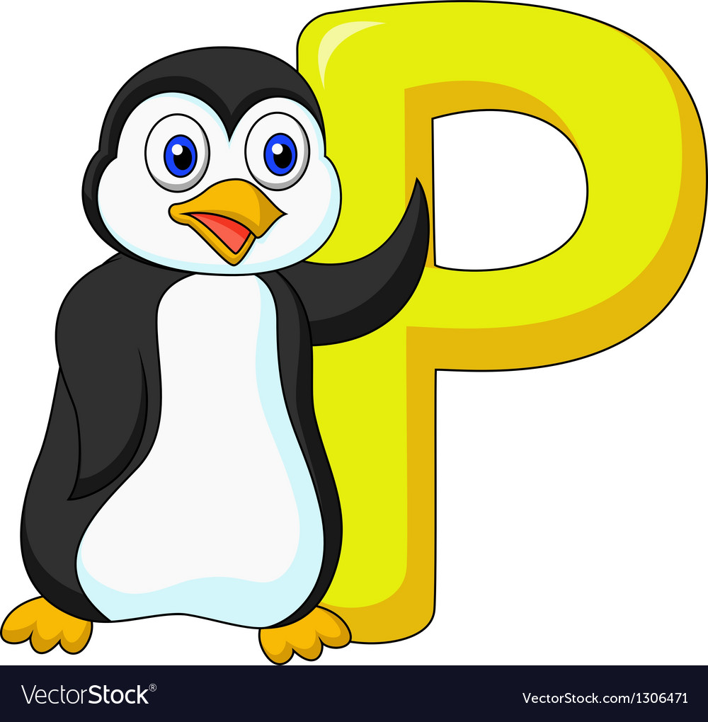 Download Alphabet P with penguin cartoon Royalty Free Vector Image ...
