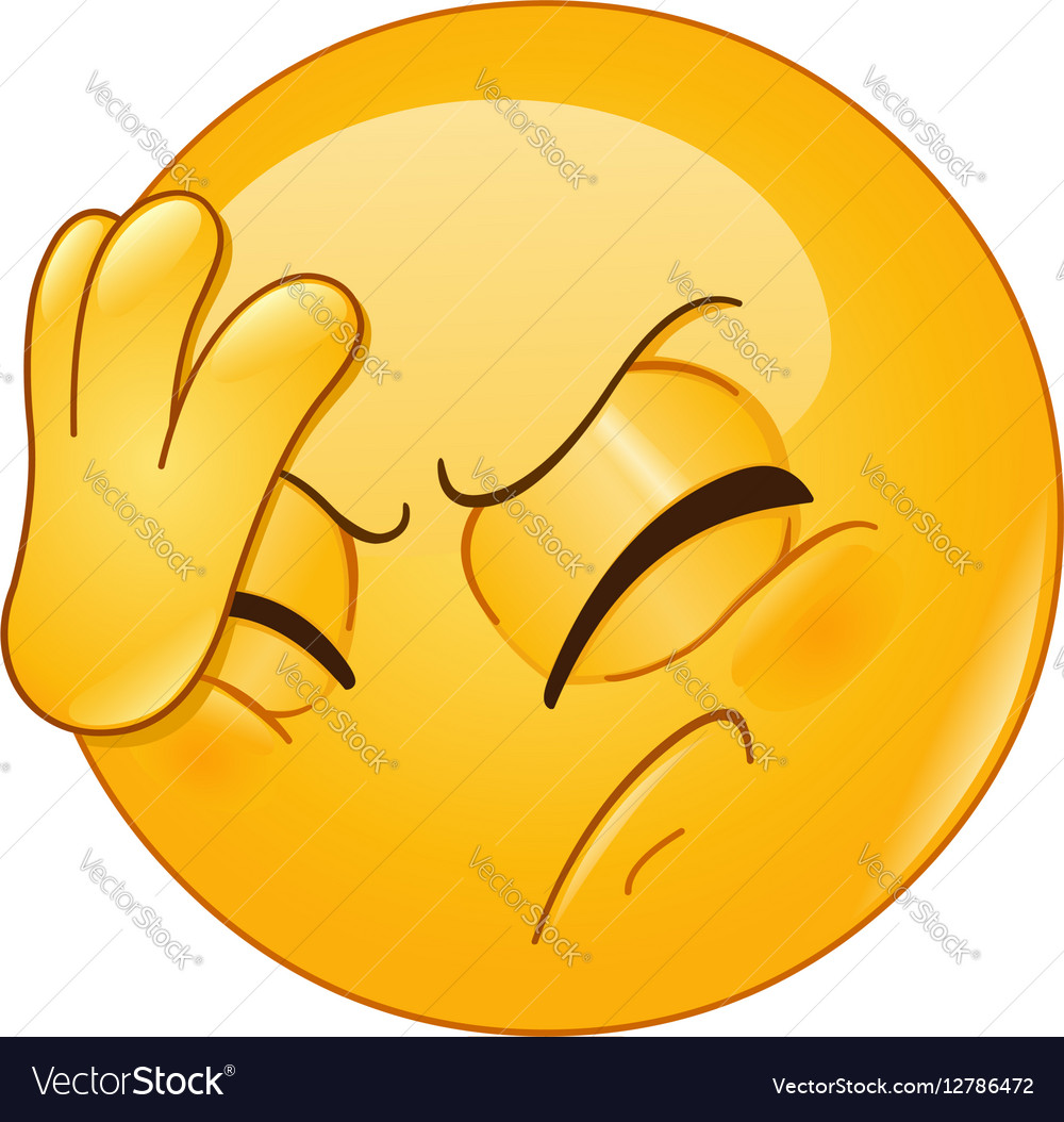 Face palm emoticon Royalty Free Vector Image VectorStock