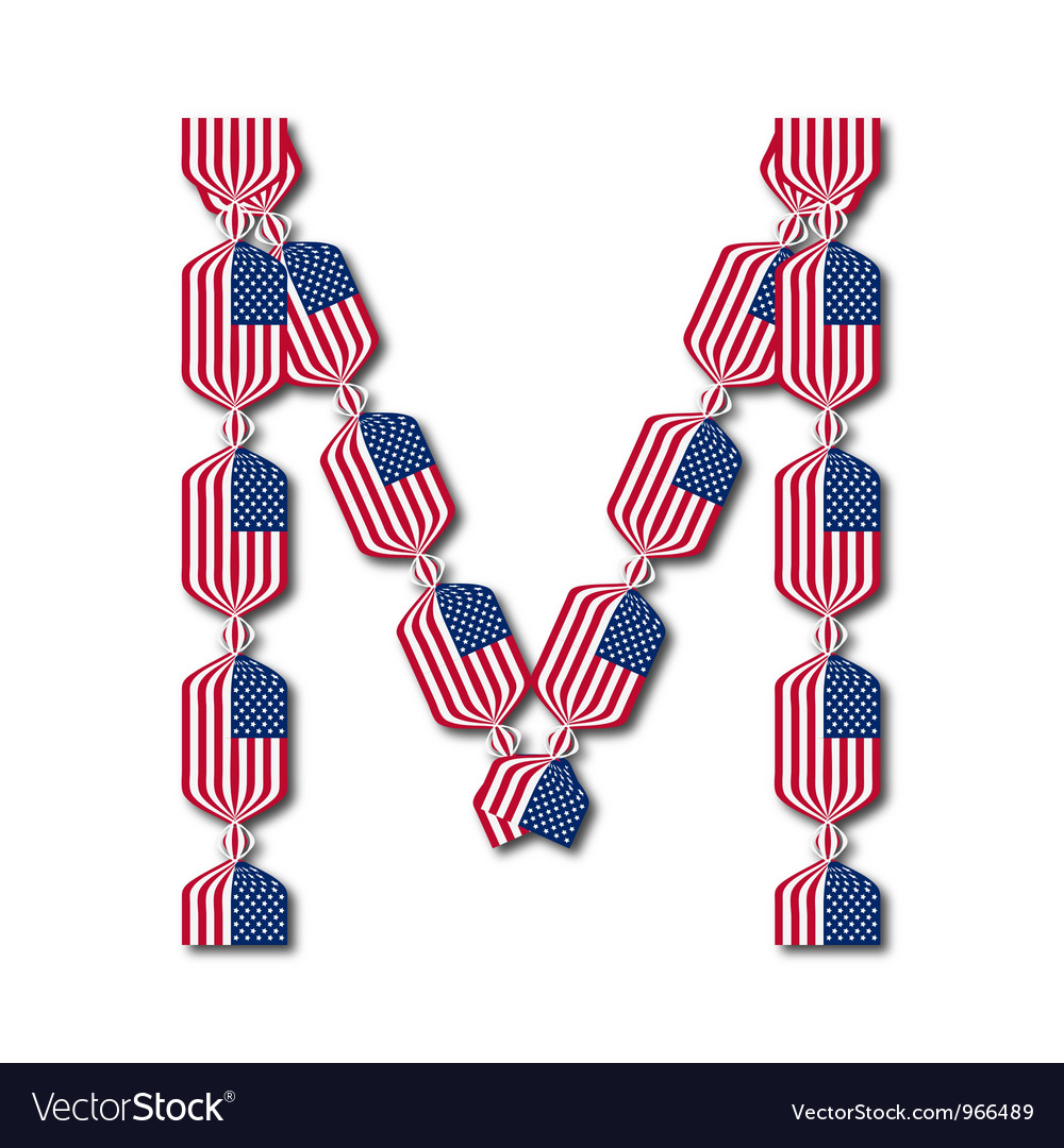 letter m made of usa flags in form of candies vector image how many states start with the letter m