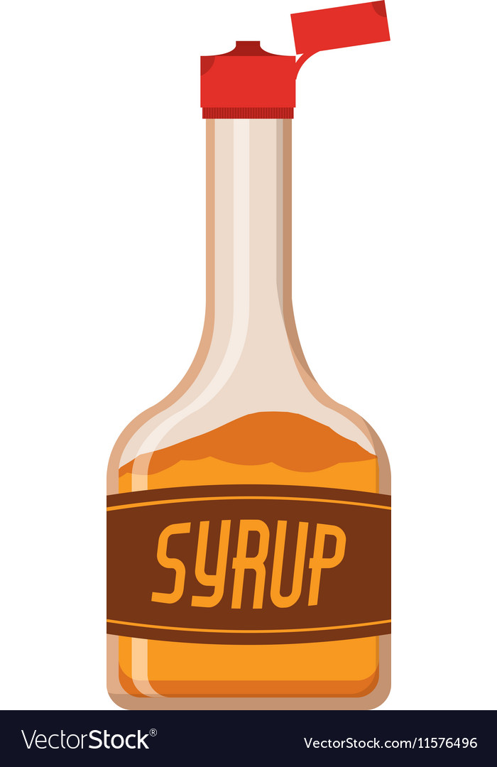 Full color bottle with syrup Royalty Free Vector Image VectorStock