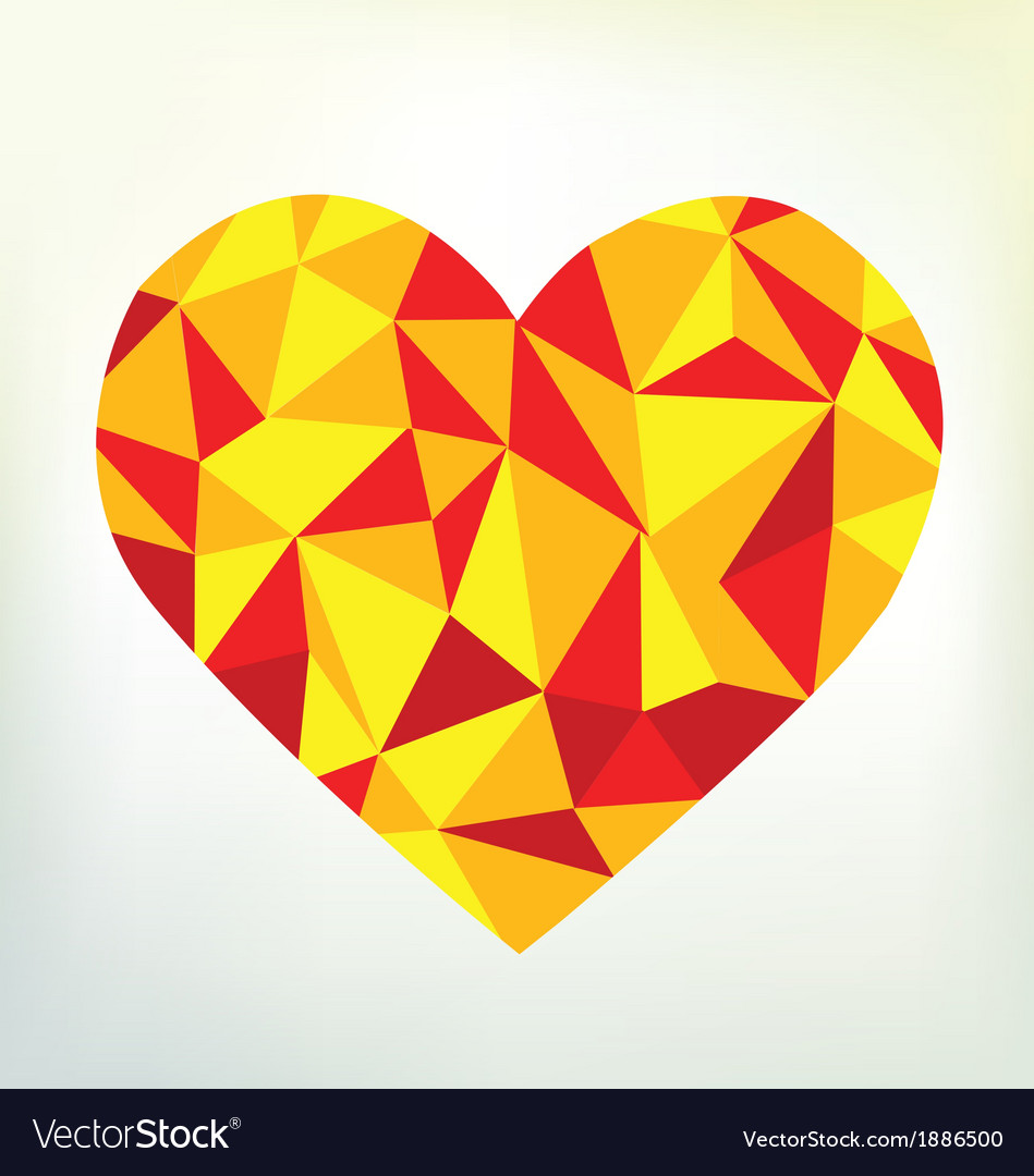 Triangular Heart Shape Royalty Free Vector Image