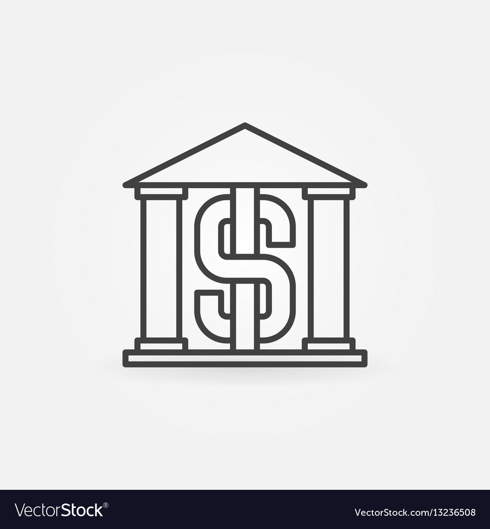 Download Bank building outline icon Royalty Free Vector Image