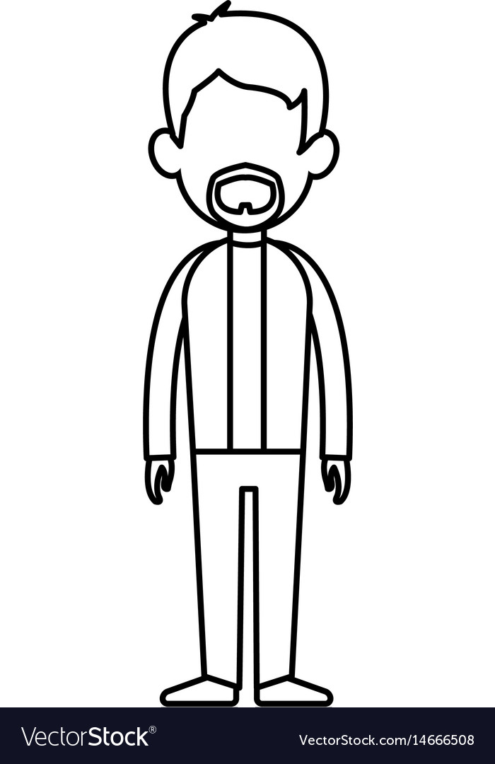 Outline man person standing avatar image Vector Image