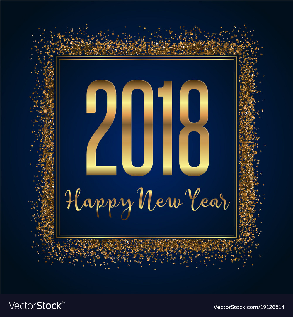 Glittery happy new year background Royalty Free Vector Image