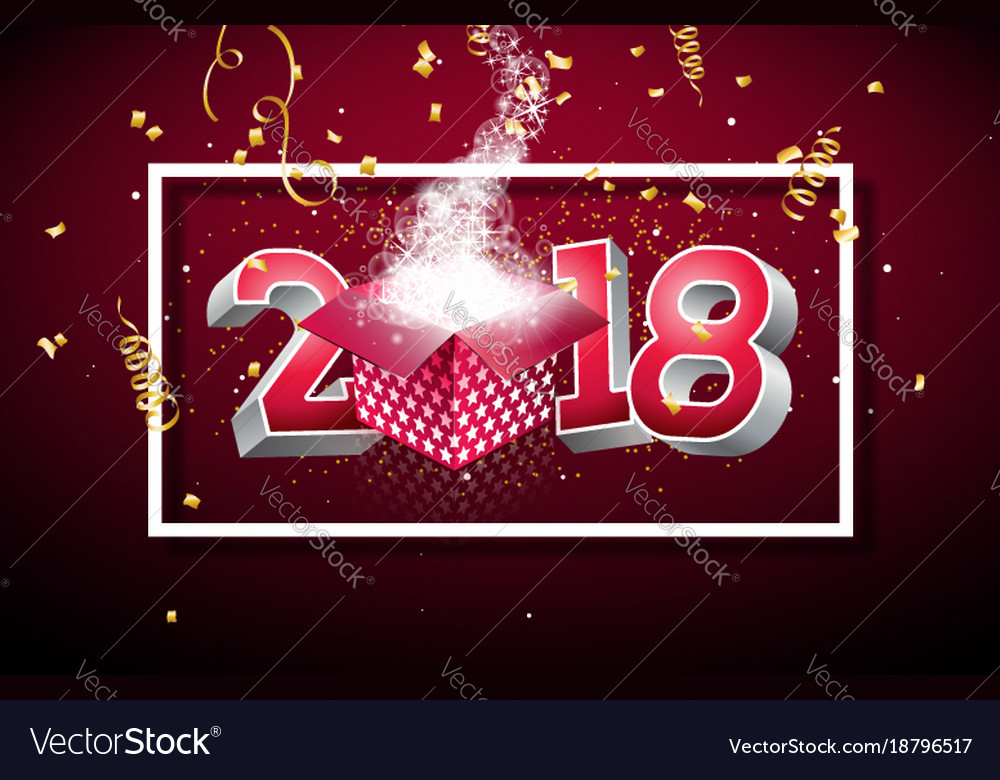new year gifts 2018 happy new year 2018 with gift royalty free vector image new year gifts 2018 happy new year 2018 with gift royalty free vector image