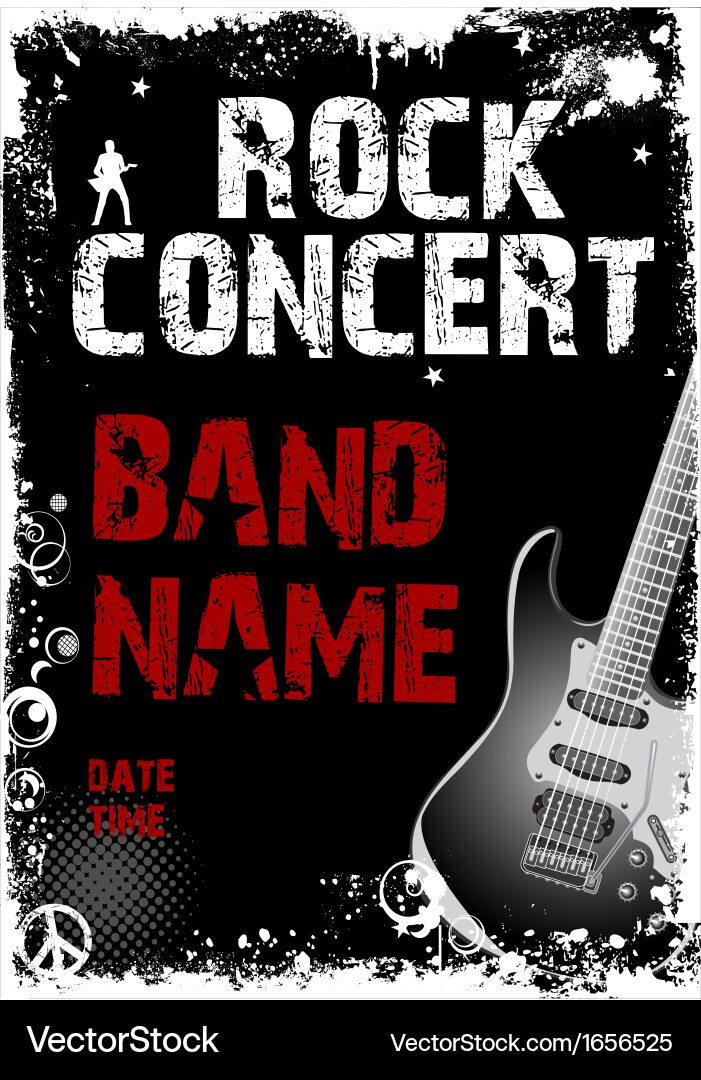 Rock concert poster Royalty Free Vector Image - VectorStock