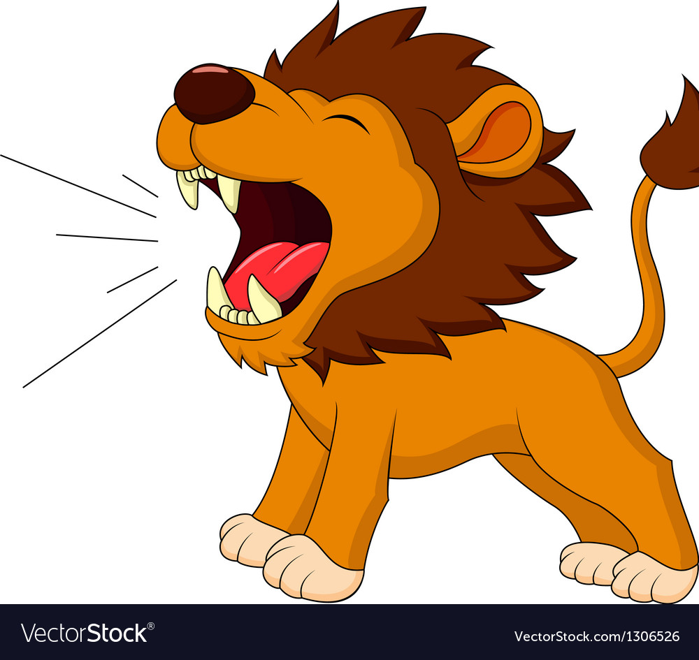 lion cartoon roaring vector 1306526