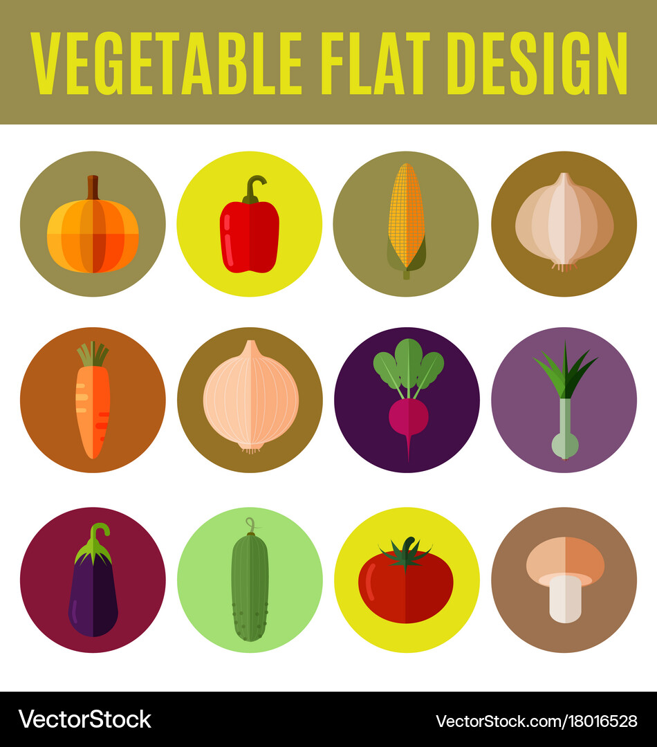 Vegetable flat design Royalty Free Vector Image