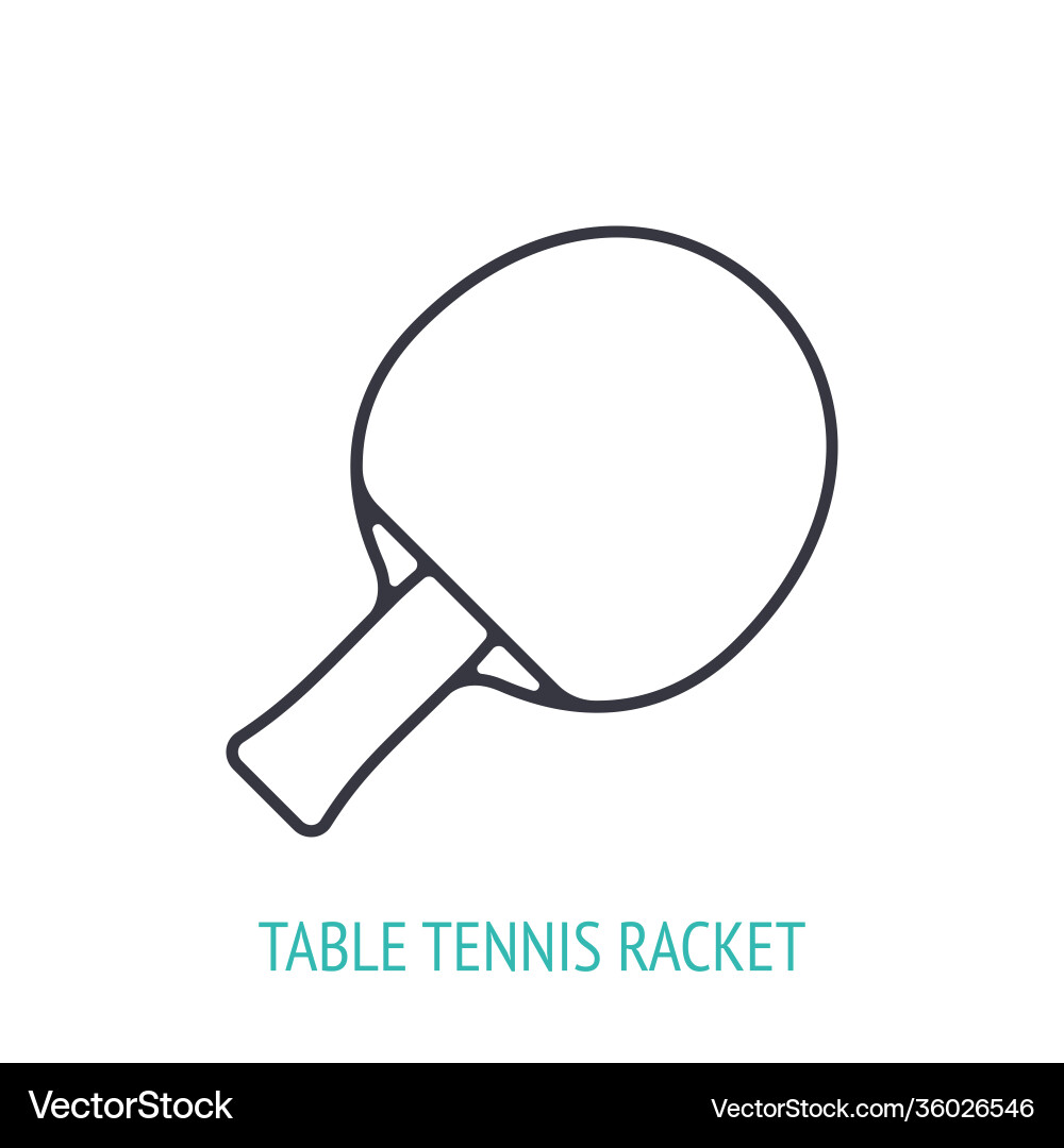 Table tennis racket outline icon Royalty Free Vector Image