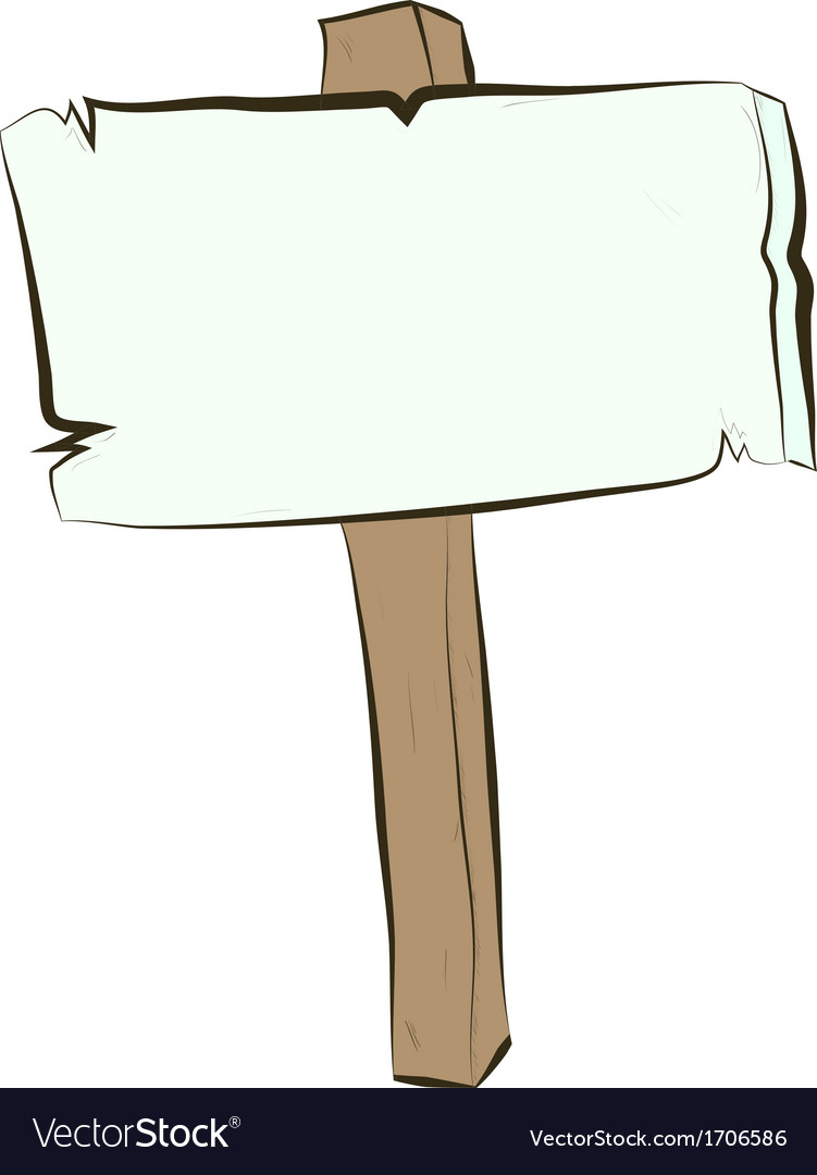 Cartoon blank signpost isolated on white Royalty Free Vector Image