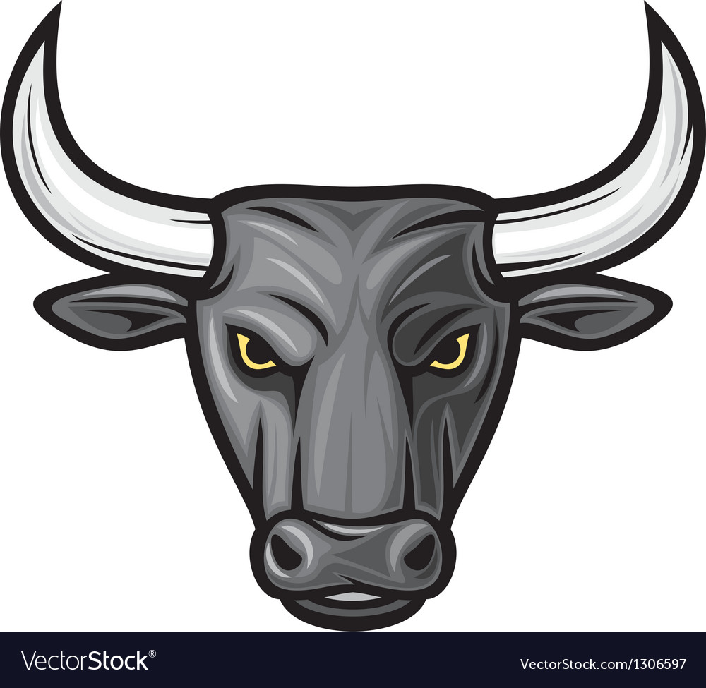 Black bull head Royalty Free Vector Image VectorStock