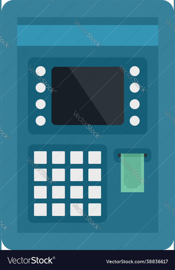 Atm pin code icon flat isolated Royalty Free Vector Image