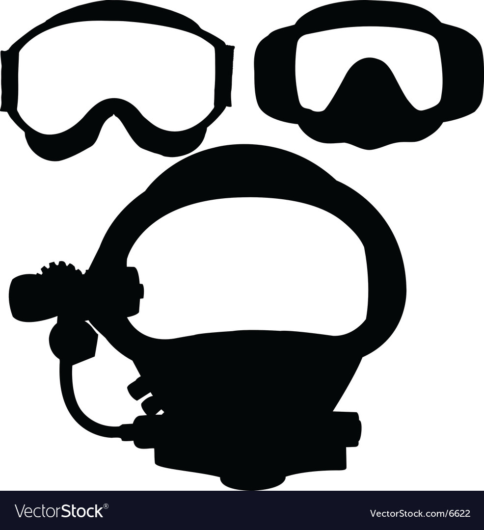 Dive masks Royalty Free Vector Image VectorStock