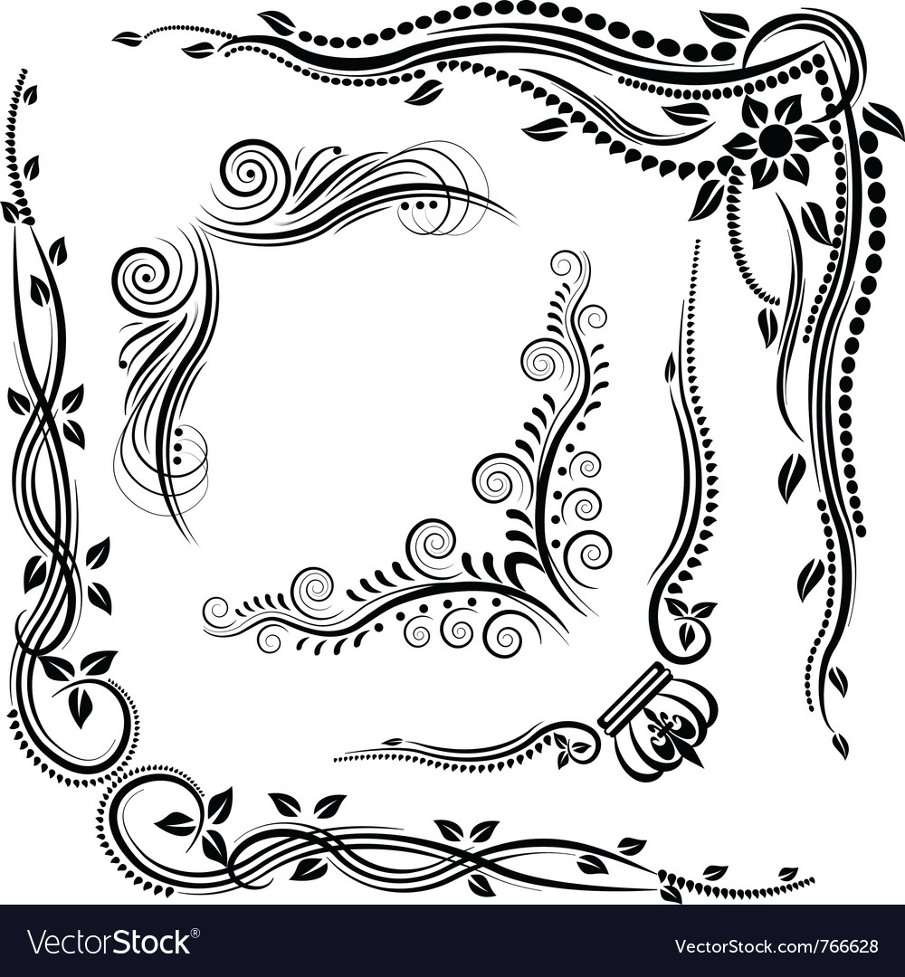 Decorative corners Royalty Free Vector Image - VectorStock