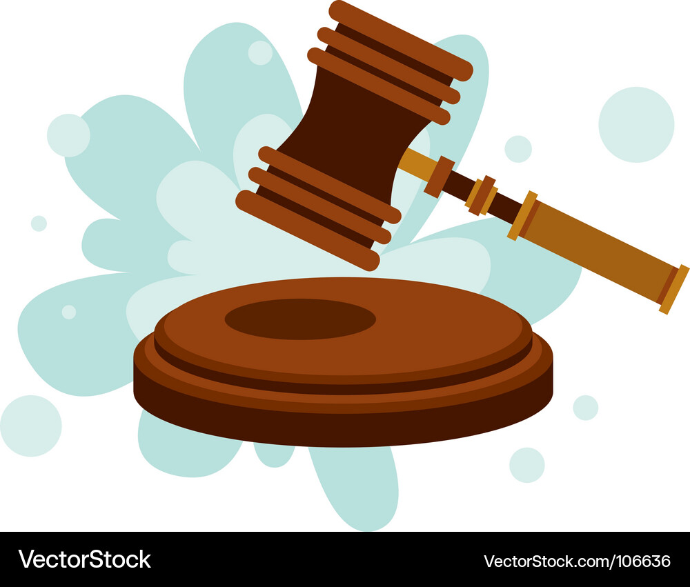 Court hammer Royalty Free Vector Image VectorStock