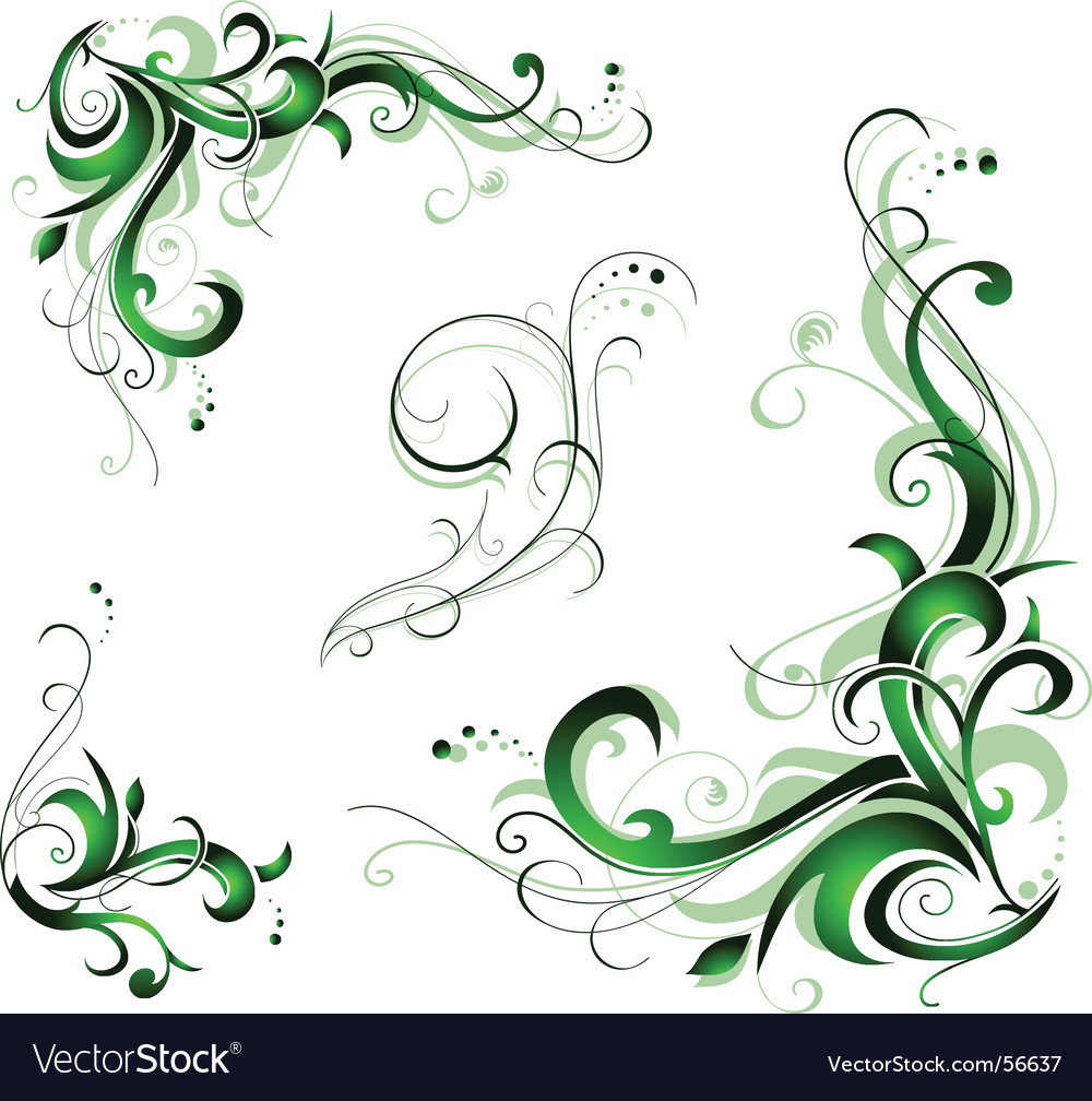 Floral elements Royalty Free Vector Image - VectorStock