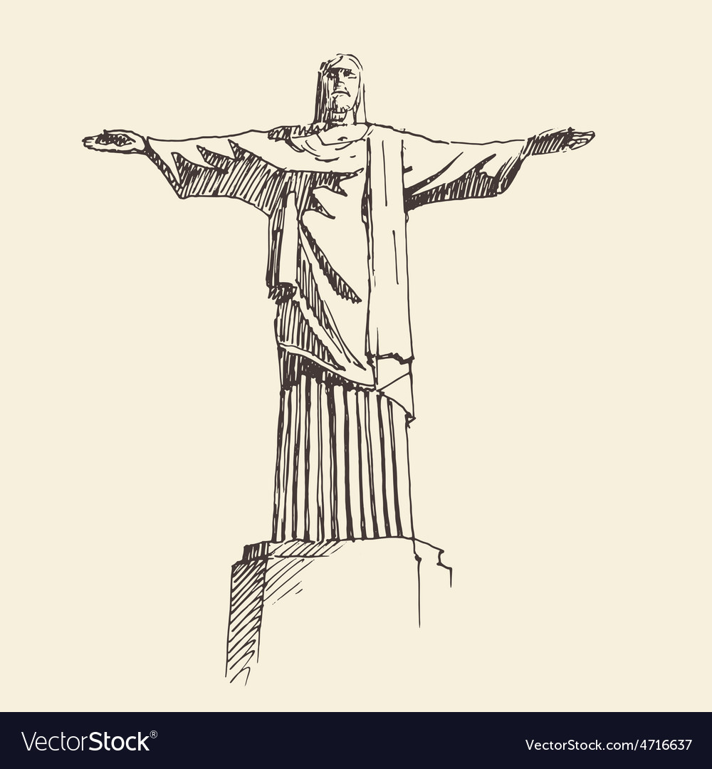 Statue Of Jesus Christ Rio De Janeiro City Vector Image Statue Of Jesus Christ Rio De Janeiro City Vector Image
