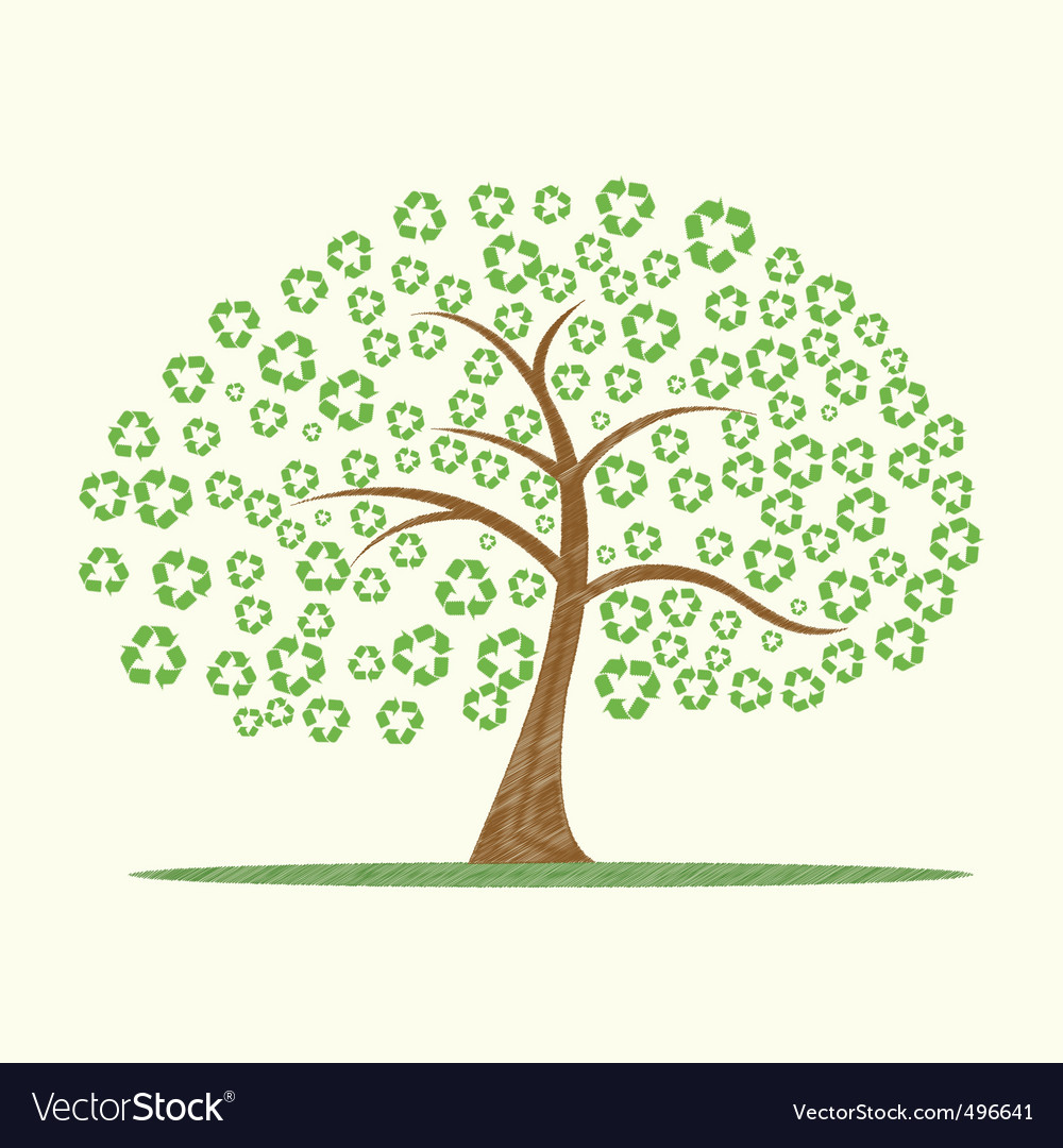 Recycle tree Royalty Free Vector Image VectorStock