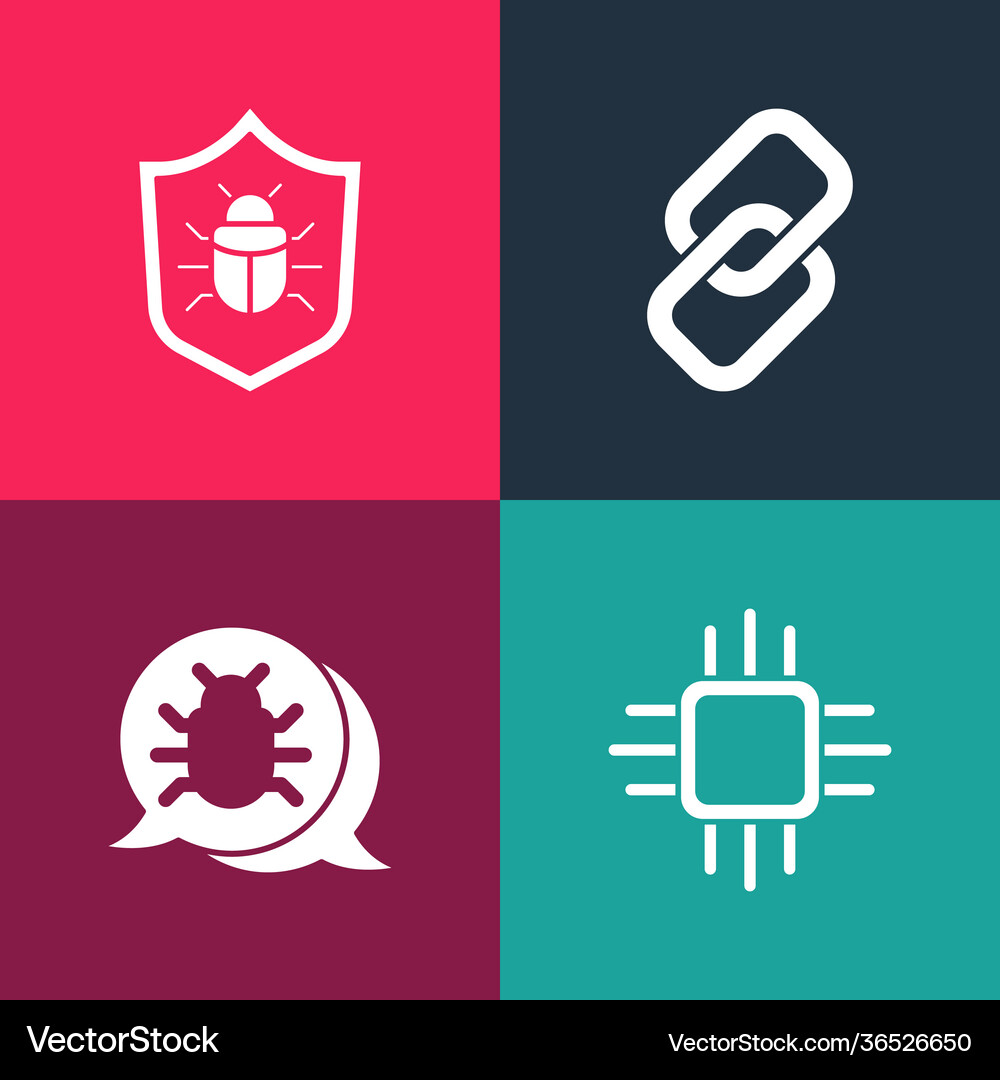 Set pop art processor with microcircuits cpu Vector Image