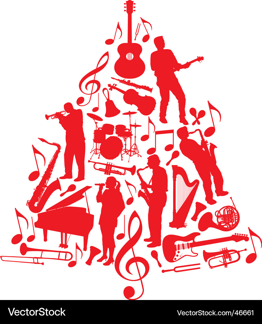 Music Christmas tree Royalty Free Vector Image