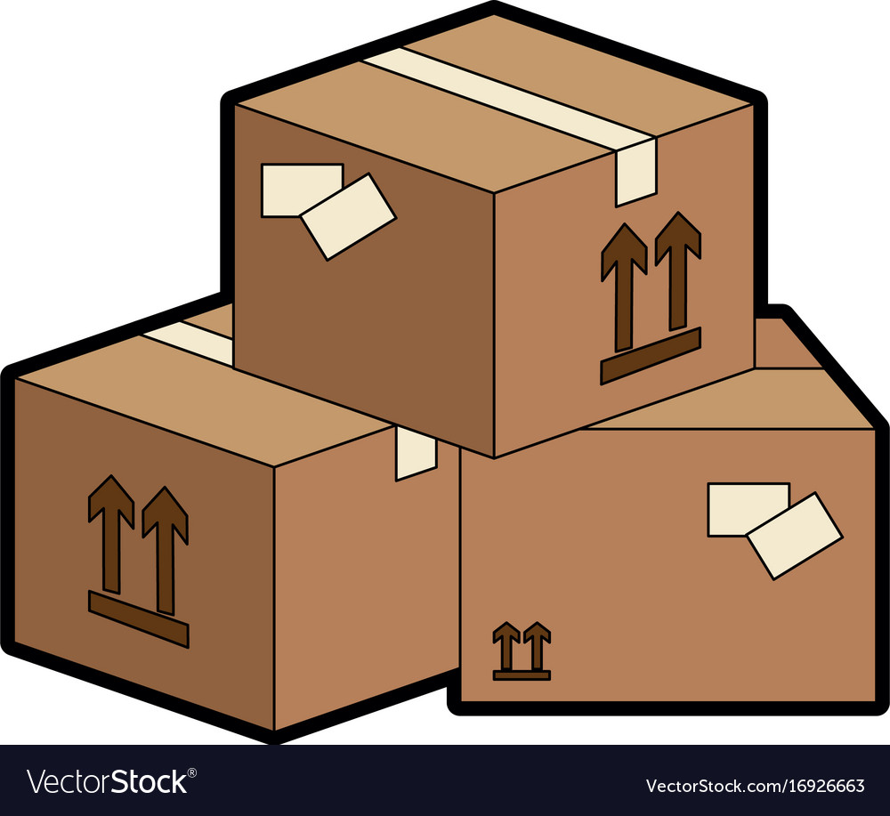 Delivery boxes piled up Royalty Free Vector Image