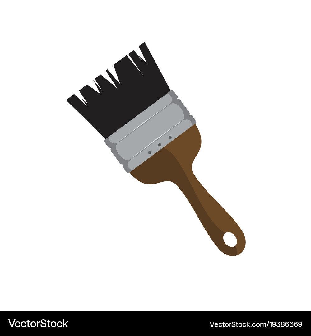 Simple paintbrush drawing object graphic Vector Image