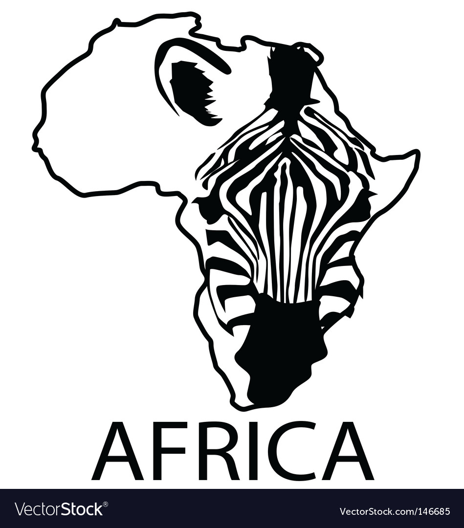 zebra silhouette africa vector image