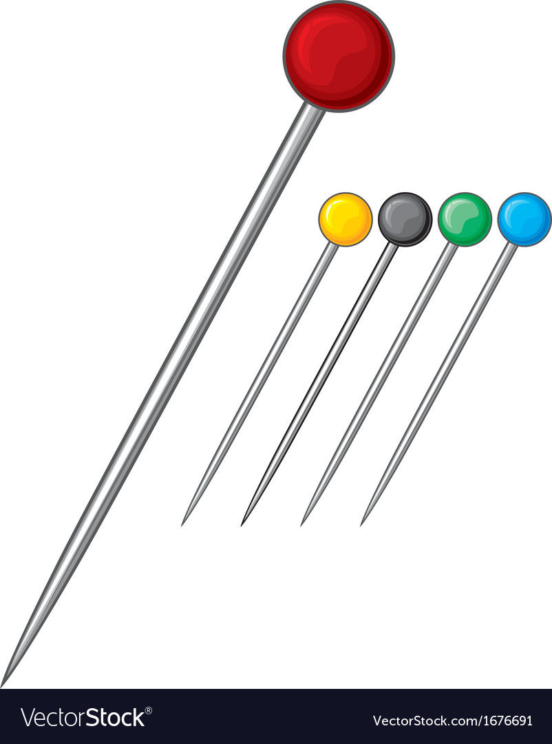 Sewing Pins Collection Royalty Free Vector Image Sewing Pins Collection Royalty Free Vector Image