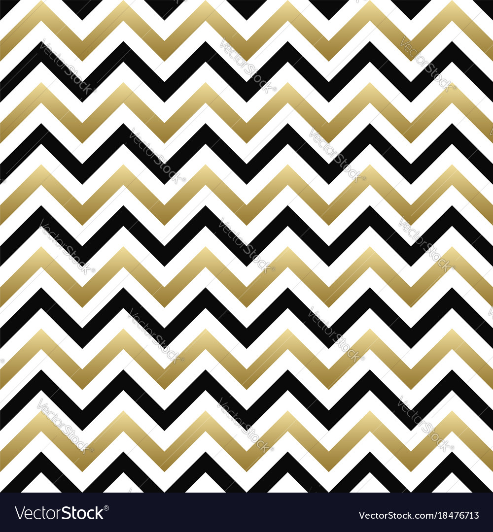chevron seamless pattern black gold zigzag vector image