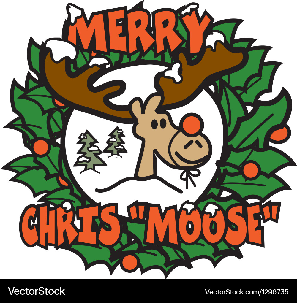 Merry christmas moose Royalty Free Vector Image