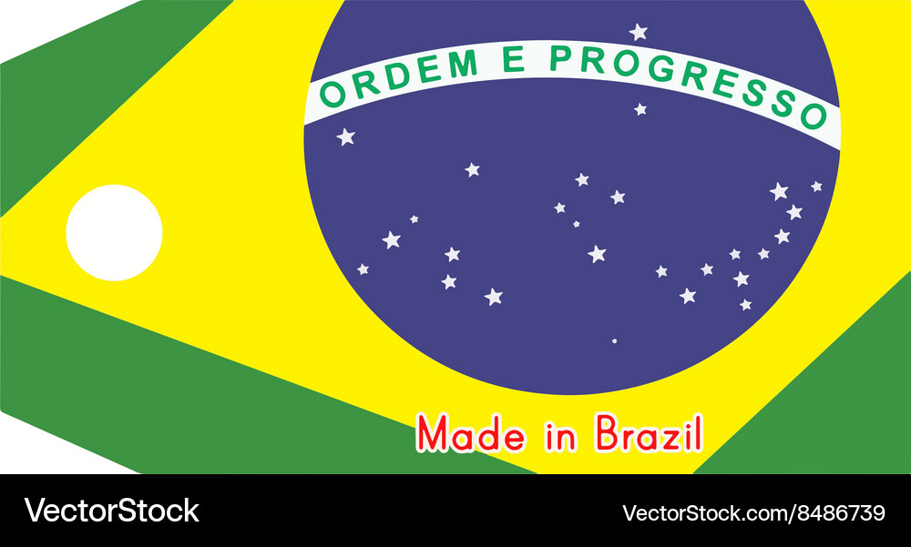 Brazil flag on price tag Royalty Free Vector Image