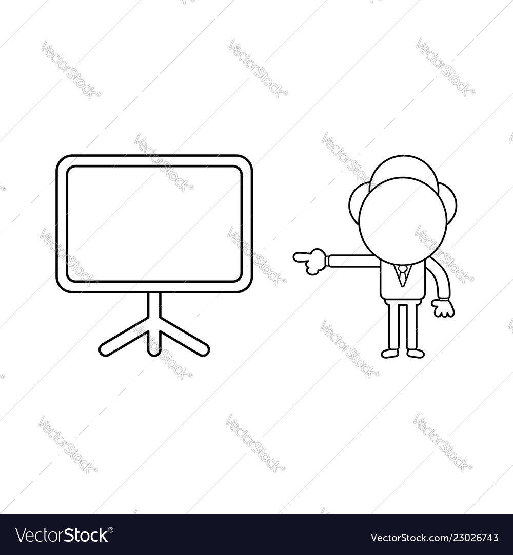 Businessman Character Pointing Blank Presentation Vector Image Businessman Character Pointing Blank Presentation Vector Image