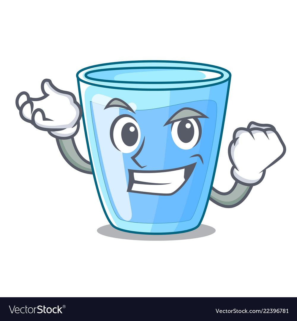 Successful Fresh Water Glass In Table Cartoon Vector Image