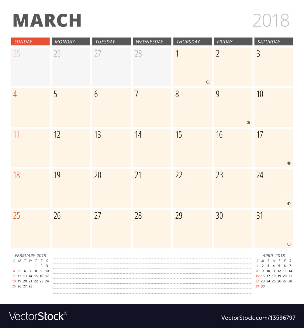 march editable calendar 2018