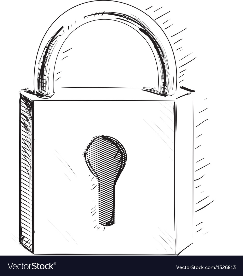 Sketch lock icon Royalty Free Vector Image VectorStock