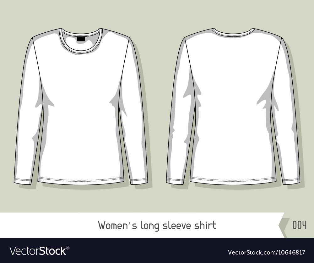 Download Women long sleeve shirt Template for design Vector Image