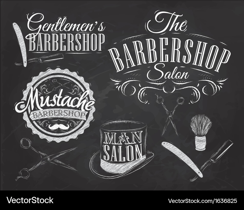 Set chalk Royalty Free Vector Image