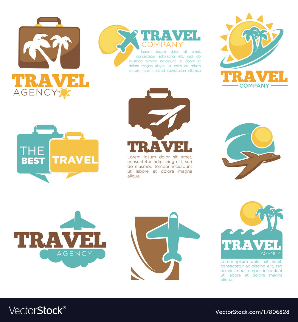 Travel Agency Icon Templates Tourism Bag Vector Image Travel Agency Icon Templates Tourism Bag Vector Image