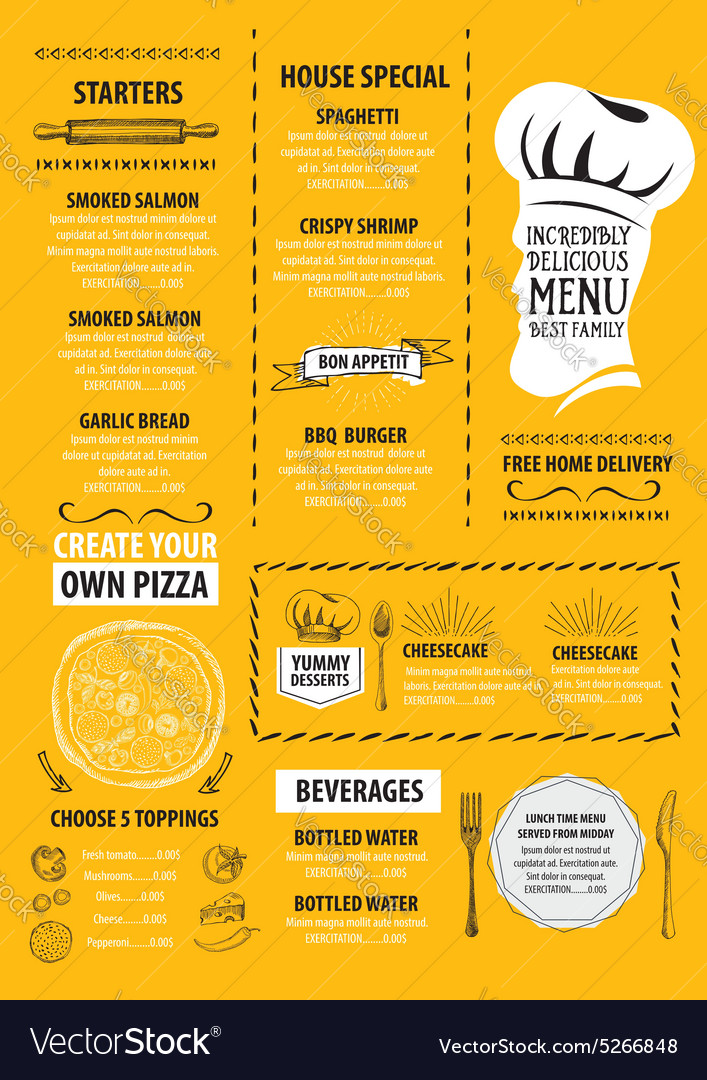 design a menu template