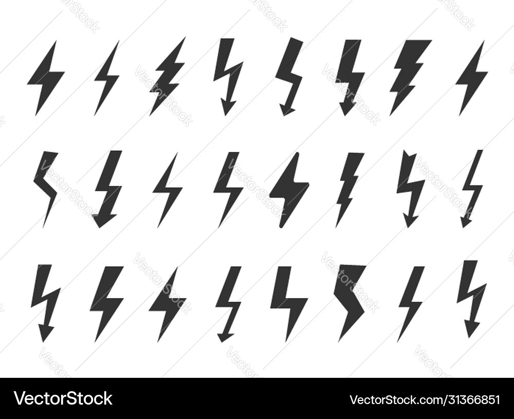 Set different black and white silhouette Vector Image